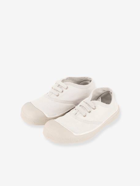 Cotton Canvas Trainers with Laces for Kids, by BENSIMON® denim blue+khaki+navy blue+white 