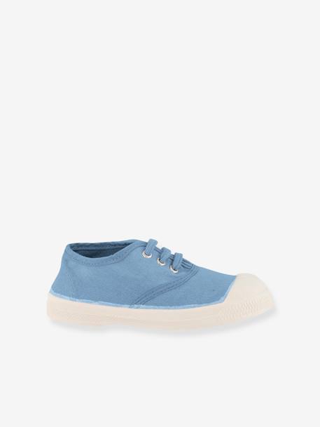 Cotton Canvas Trainers with Laces for Kids, by BENSIMON® denim blue+khaki+navy blue+white 