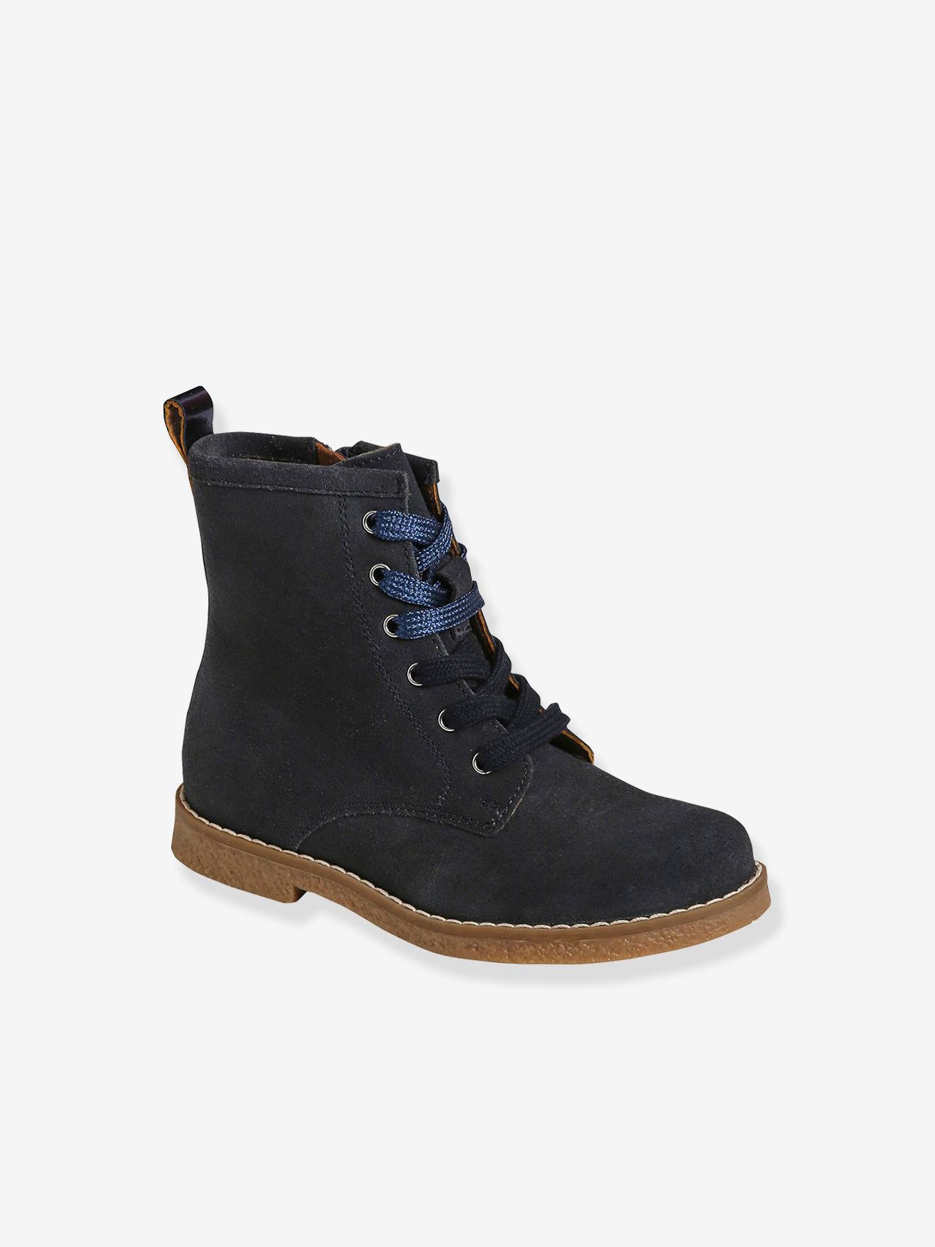 Leather Boots with Laces + Zip