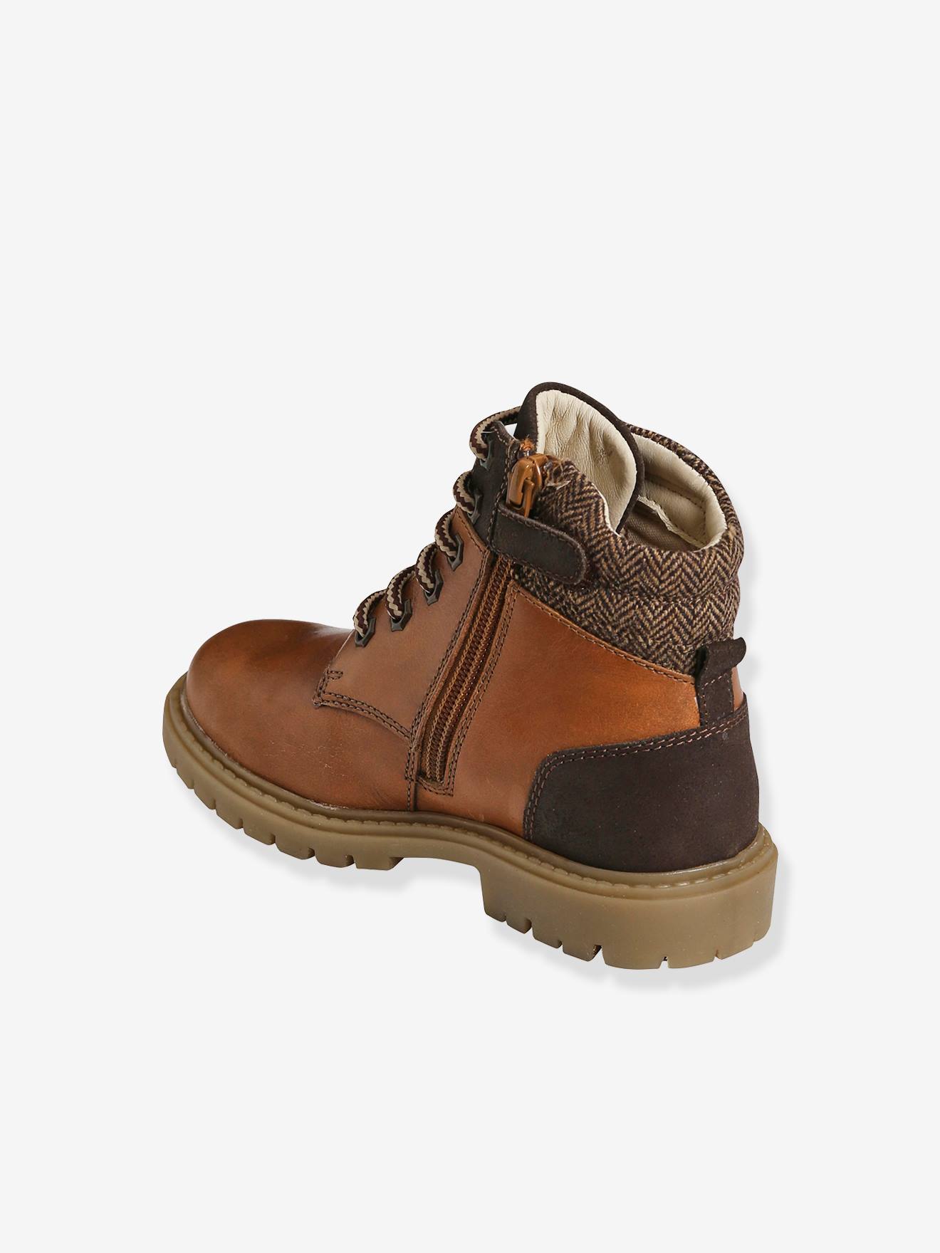 Leather Boots with Lug Soles, Laces 