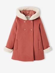 Girls-Coats & Jackets-Coats & Parkas-Hooded Woollen Jacket with Recycled Polyester Padding, for Girls