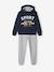 Sports Combo: Fleece Hoodie + Joggers for Boys BLUE LIGHT SOLID WITH DESIGN+BROWN LIGHT SOLID WITH DESIGN+Green+GREY MEDIUM MIXED COLOR 