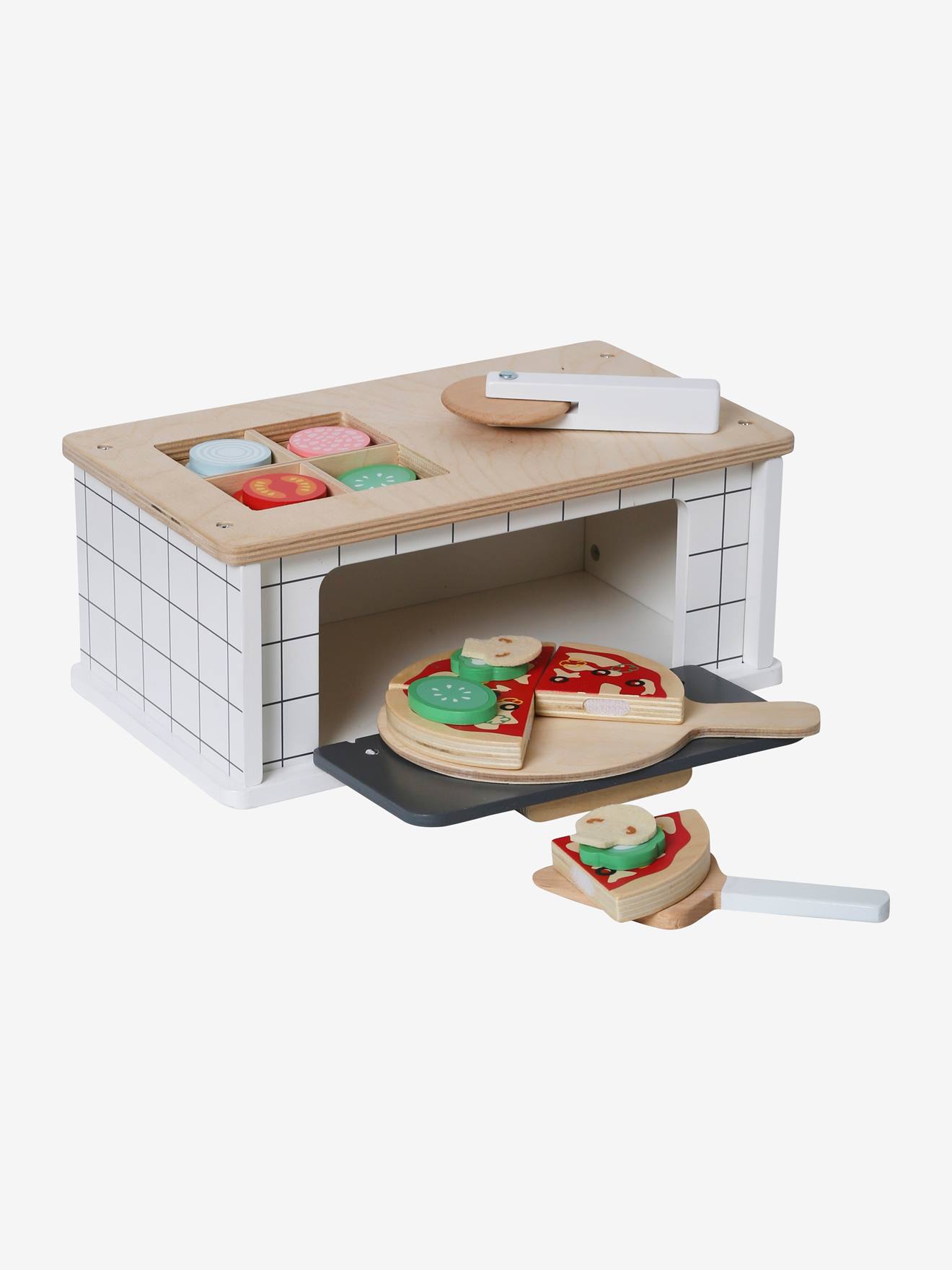 Pizza Oven in FSC® Wood medium solid with decor