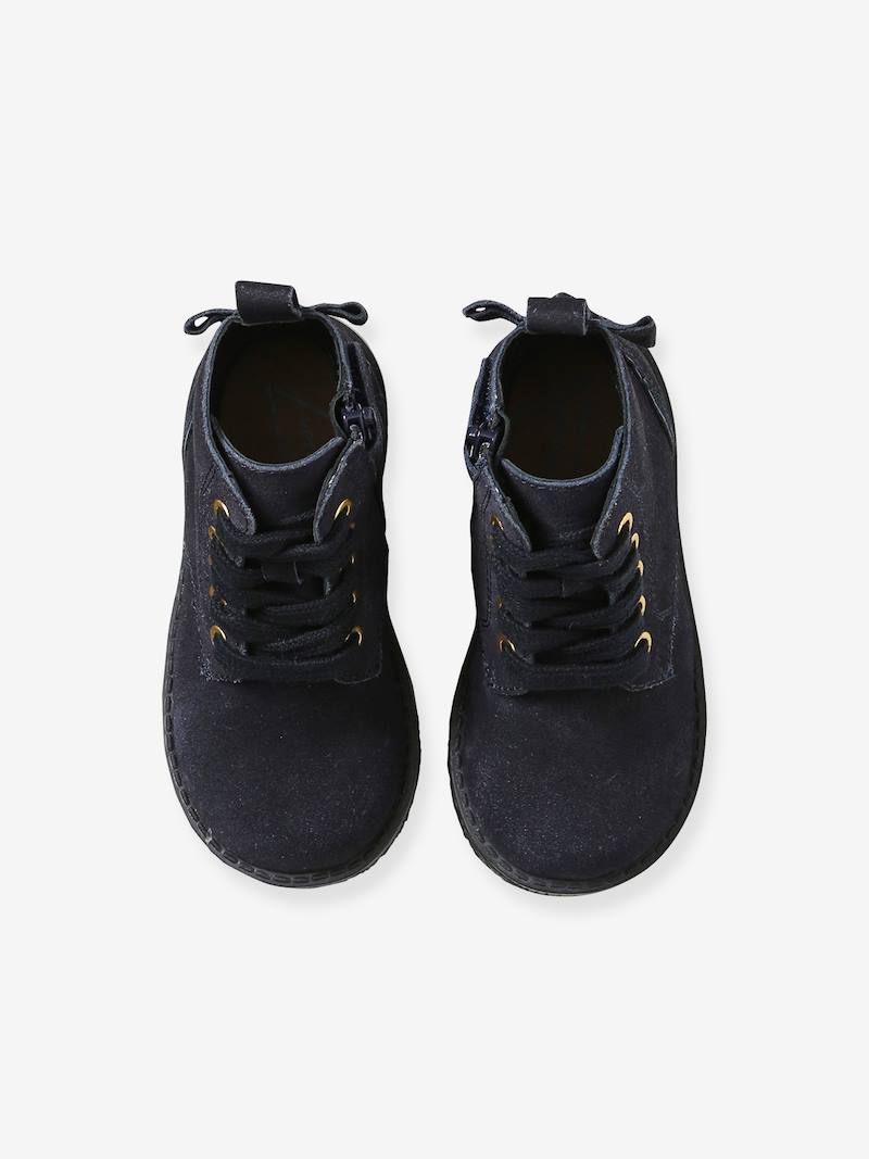 Leather Ankle Boots for Girls, Designed for Autonomy blue dark solid