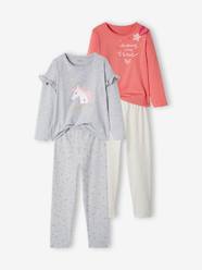 Girls-Nightwear-Pack of 2 Unicorn Pyjamas for Girls