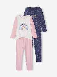 Girls-Nightwear-Pack of 2 Rainbow Pyjamas for Girls
