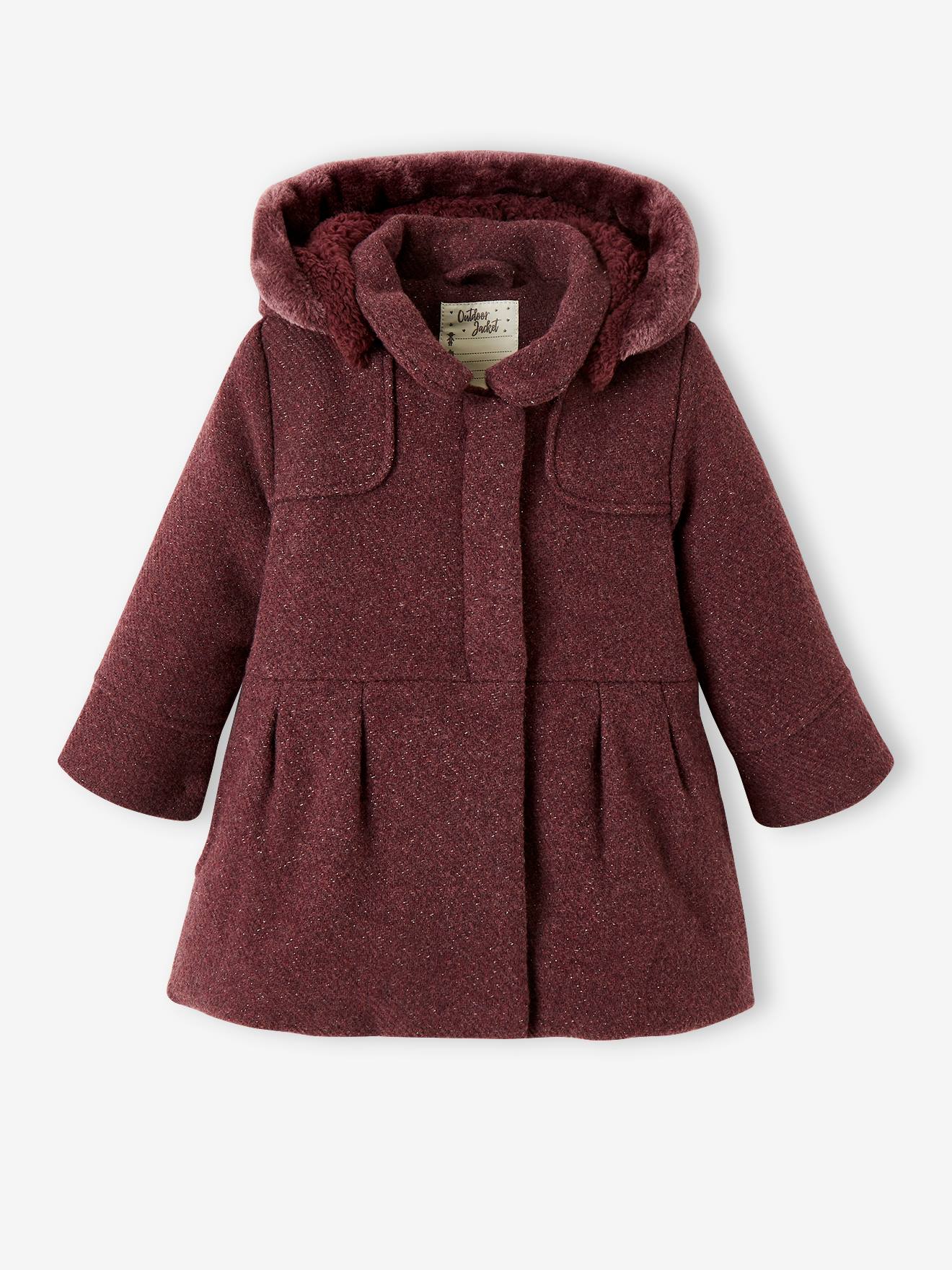 Woollen Coat for Girls dark blue