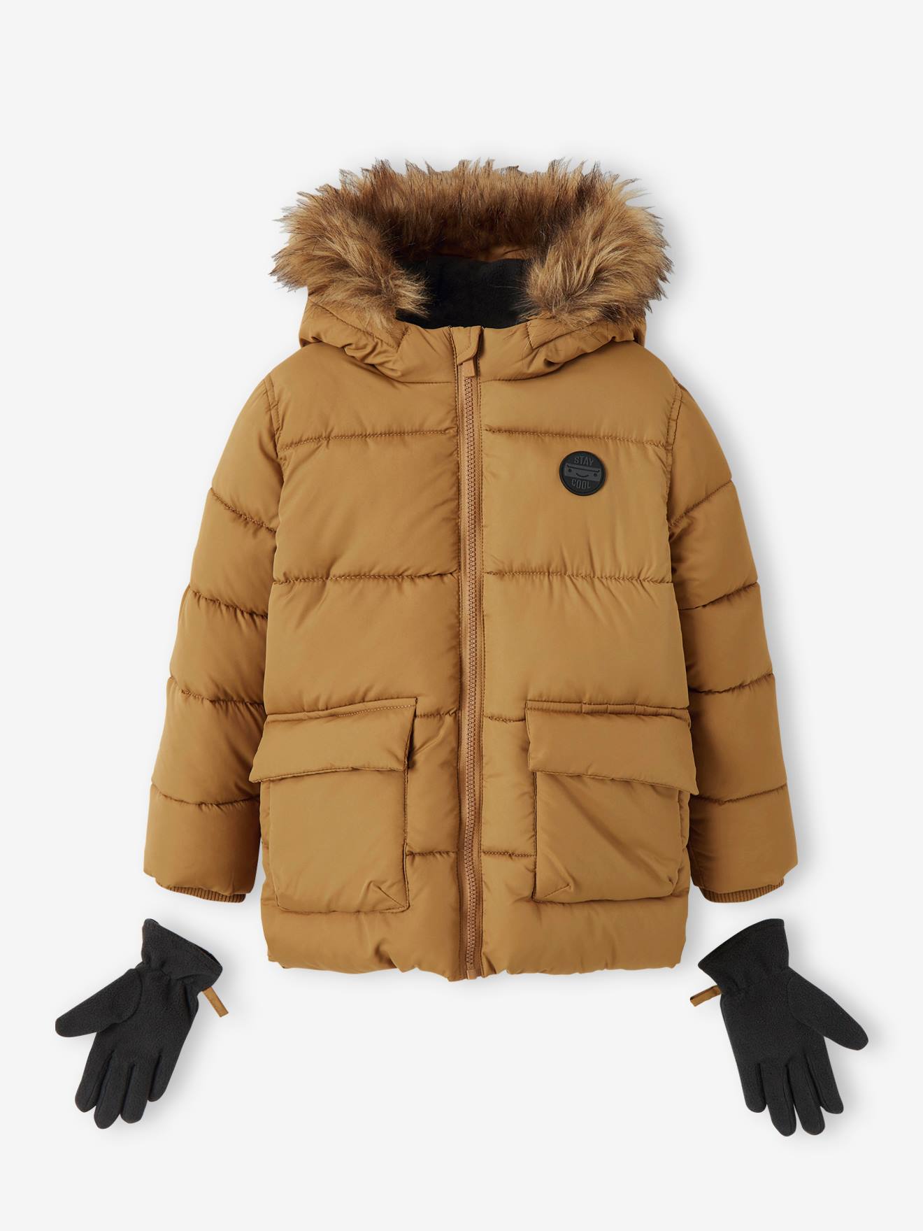 Boys coat hot sale with mittens