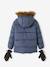 Hooded Jacket Lined in Polar Fleece, with Gloves, for Boys BLUE MEDIUM SOLID WITH DESIGN+BROWN MEDIUM SOLID WITH DESIGN+fir green 