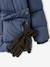 Hooded Jacket Lined in Polar Fleece, with Gloves, for Boys BLUE MEDIUM SOLID WITH DESIGN+BROWN MEDIUM SOLID WITH DESIGN+fir green 