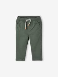Baby-Trousers & Jeans-Lined Twill Trousers for Baby Boys