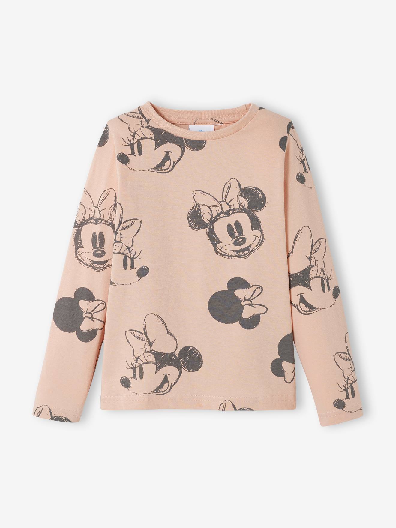 Long Sleeve Minnie Mouse Top for Girls by Disney(r) pink dark all over printed