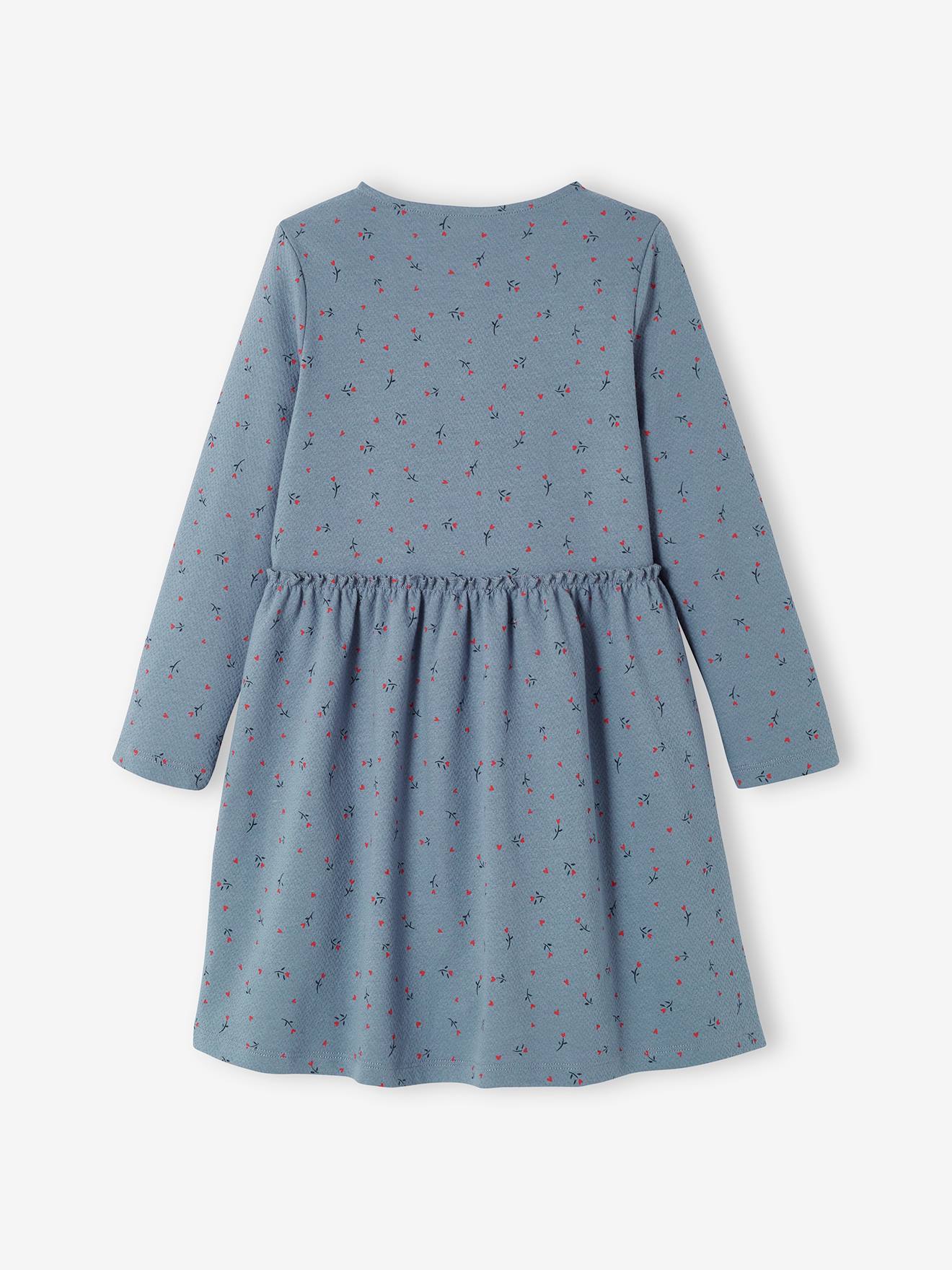 Printed Dress in Jersey Knit in Relief 