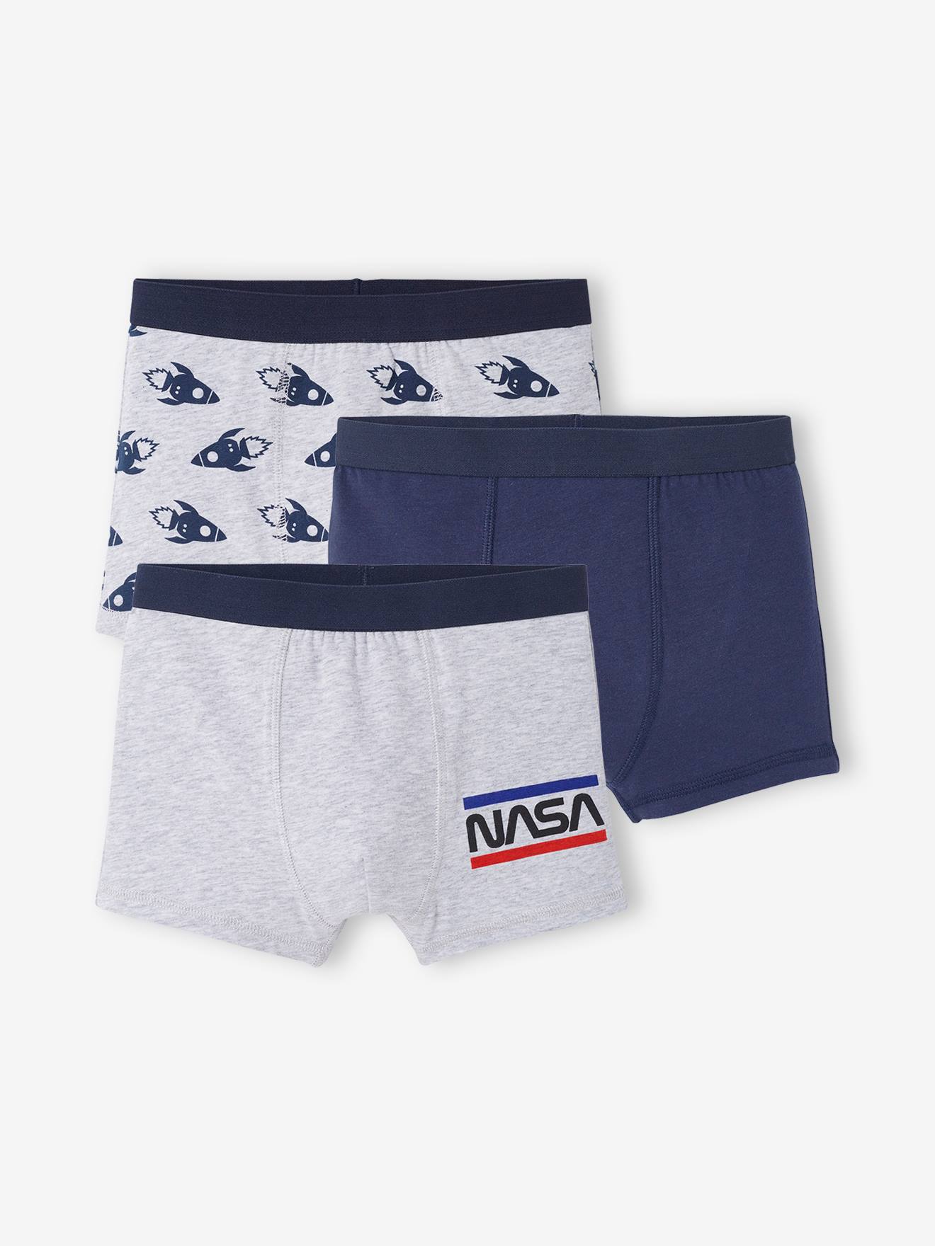 Pack of 3 NASA(r) Boxer Shorts blue dark solid with design