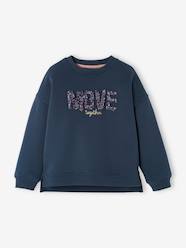 Girls-Cardigans, Jumpers & Sweatshirts-Sweatshirts & Hoodies-Sports Sweatshirt with 3D "Move" Motif, for Girls