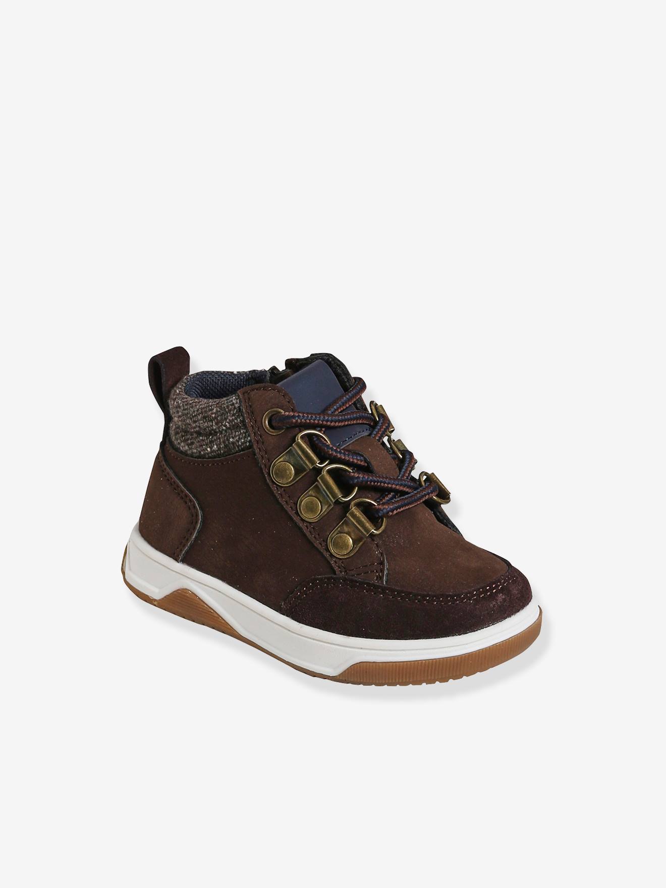 Leather Pram Boots with Laces + Zip