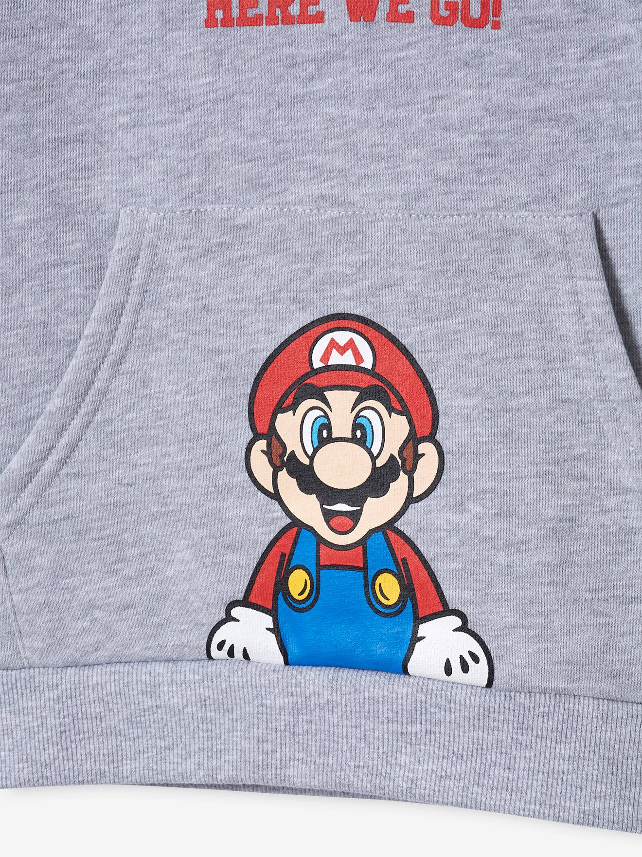Super Mario® Hoodie for Boys - grey light solid with design, Boys |  Vertbaudet