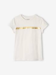 Girls-Sports T-Shirt with Iridescent Stripes for Girls, Oeko-Tex®
