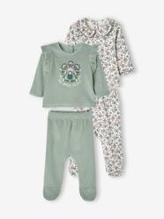 Baby-Pyjamas-Pack of 2 Velour Sleepsuits for Baby Girls