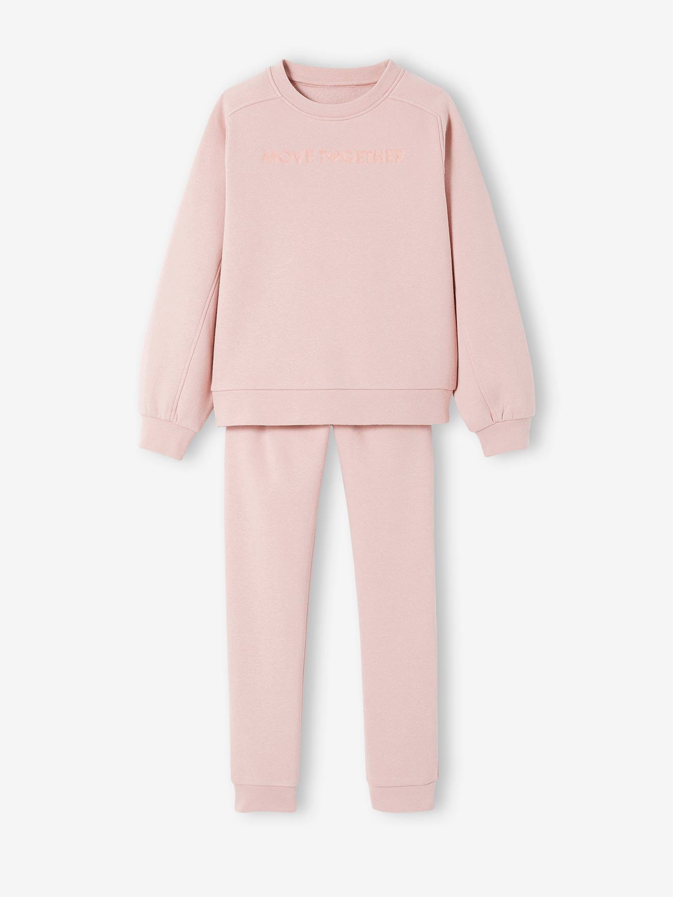 Sweatshirt and Joggers - Pink melange - Kids