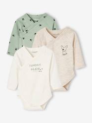 Baby-Bodysuits & Sleepsuits-Pack of 3 Long Sleeve Bodysuits for Newborn Babies