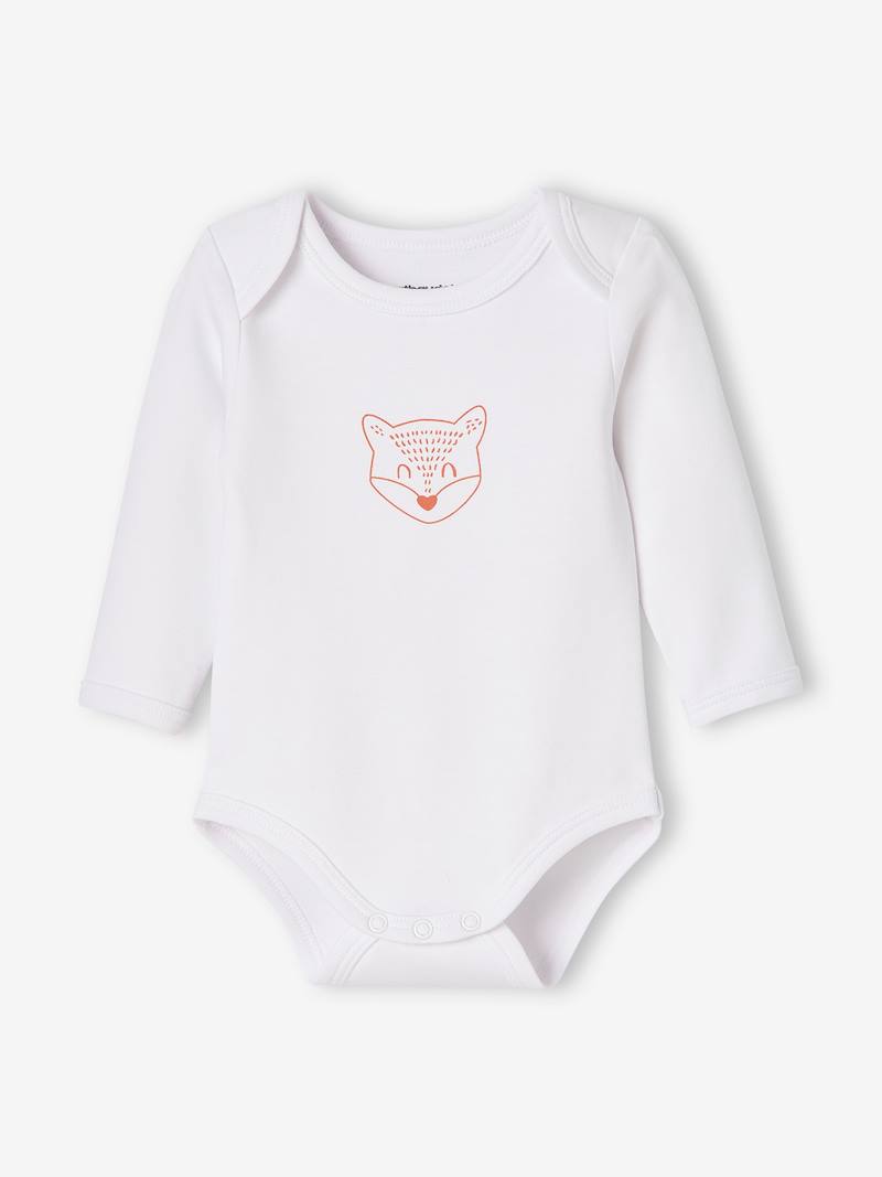 Pack of 5 "Animals" Long Sleeve Bodysuits for Newborn Babies, Cutaway