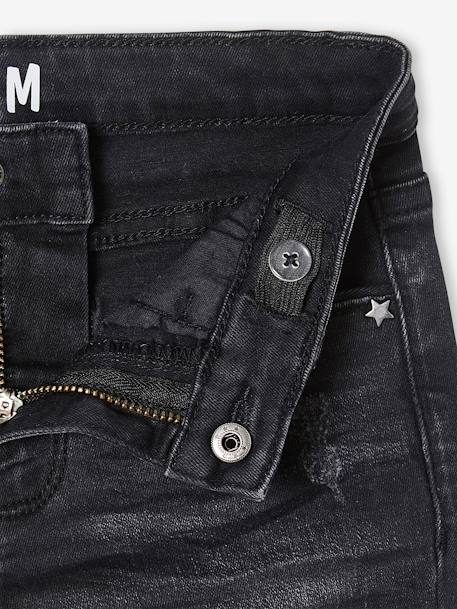 MEDIUM Hip MorphologiK Slim Leg Waterless & Distressed Jeans for Girls BLACK DARK SOLID+Dark Blue 