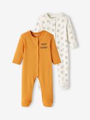 Baby-Pyjamas-Pack of 2 Jungle Sleepsuits in Cotton for Baby Boys
