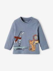 Baby-T-shirts & Roll Neck T-Shirts-Top with Jungle Animals, for Baby Boys
