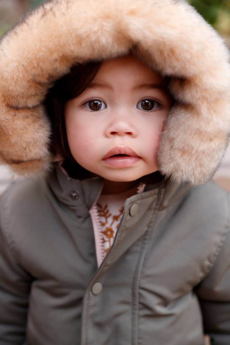 Reversible Parka with Padding in Recycled Polyester, for Babies green