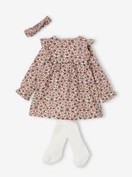 Baby-Dresses & Skirts-3-Piece Combo: Dress + Tights + Hairband for Babies