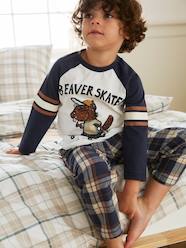 Boys-Nightwear-Beaver Pyjamas with Flannel Bottoms for Boys