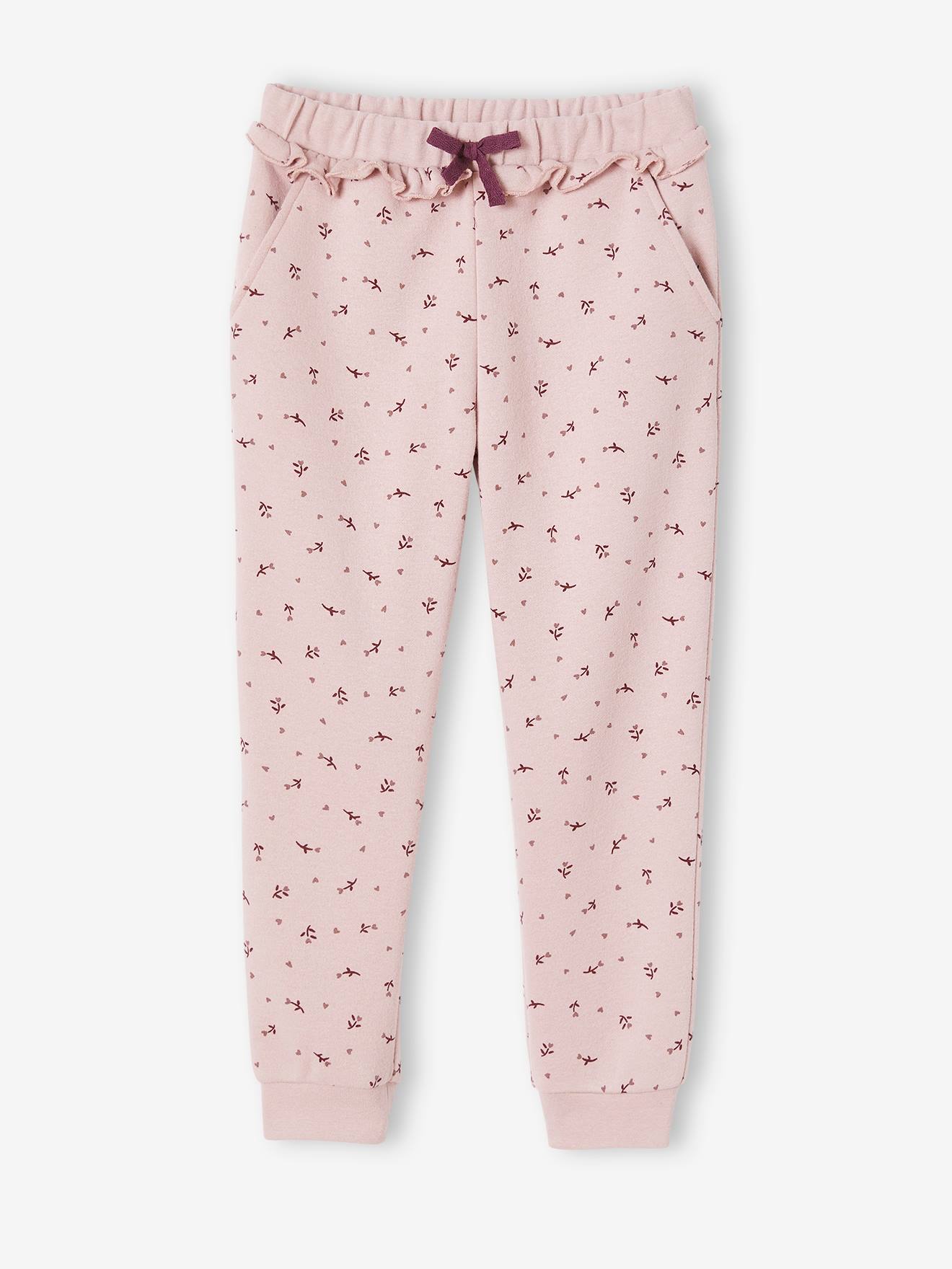 Frilly Joggers with Flower Print