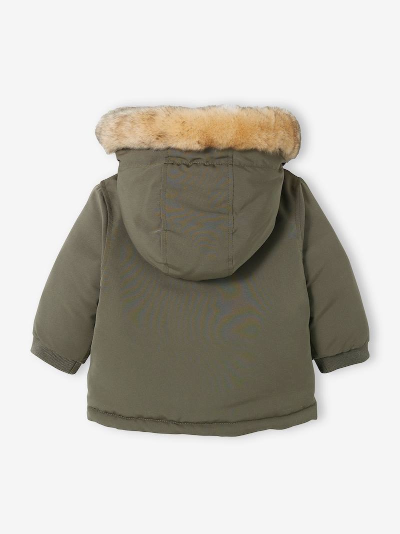 Reversible Parka with Padding in Recycled Polyester, for Babies green