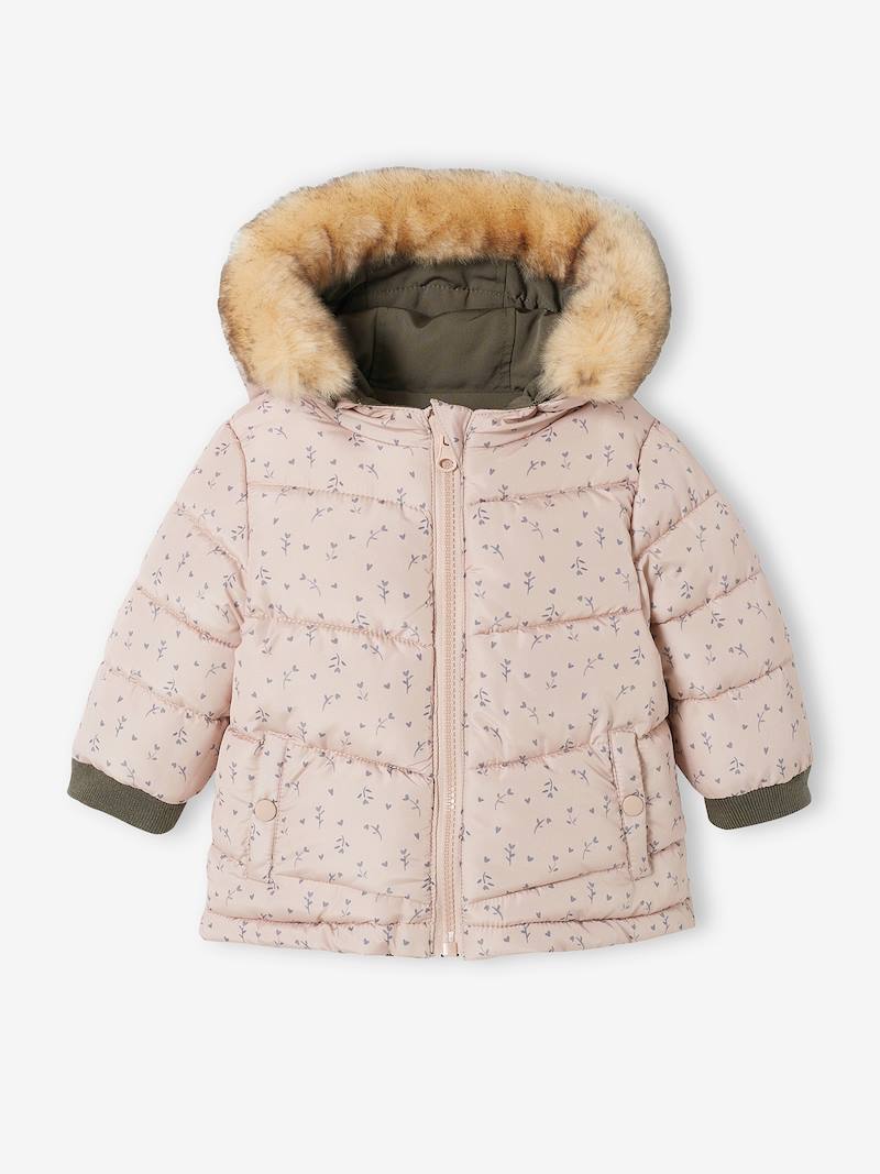 Reversible Parka with Padding in Recycled Polyester, for Babies green