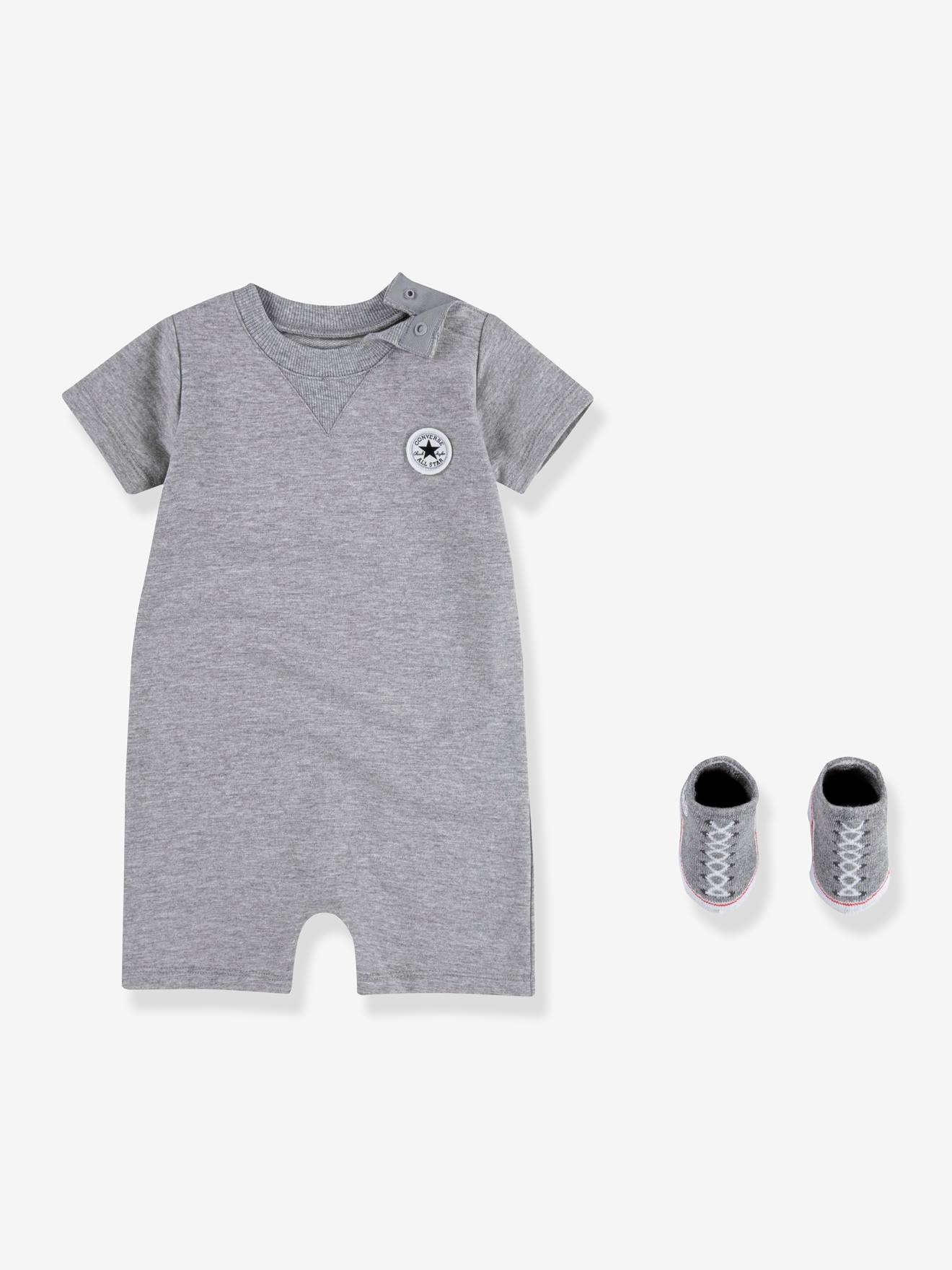Set of 2 Items: Jumpsuit + Lil Chuck by CONVERSE - grey, Baby Vertbaudet