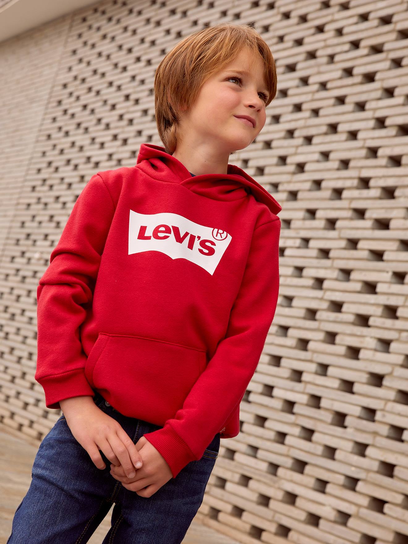 Levi's® Hoodie for Boys - red, Boys | Vertbaudet
