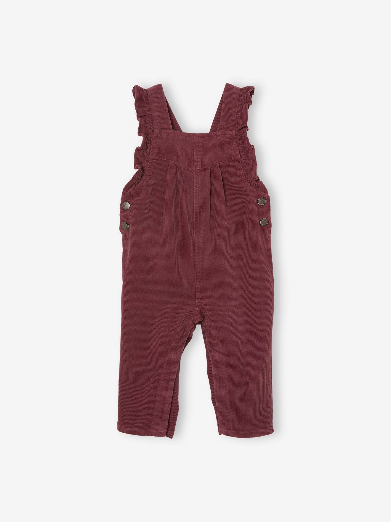 Corduroy Dungarees with Ruffles