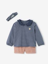 Baby-Outfits-3-Piece Combo: Corduroy Shorts, Top & Hairband, for Babies