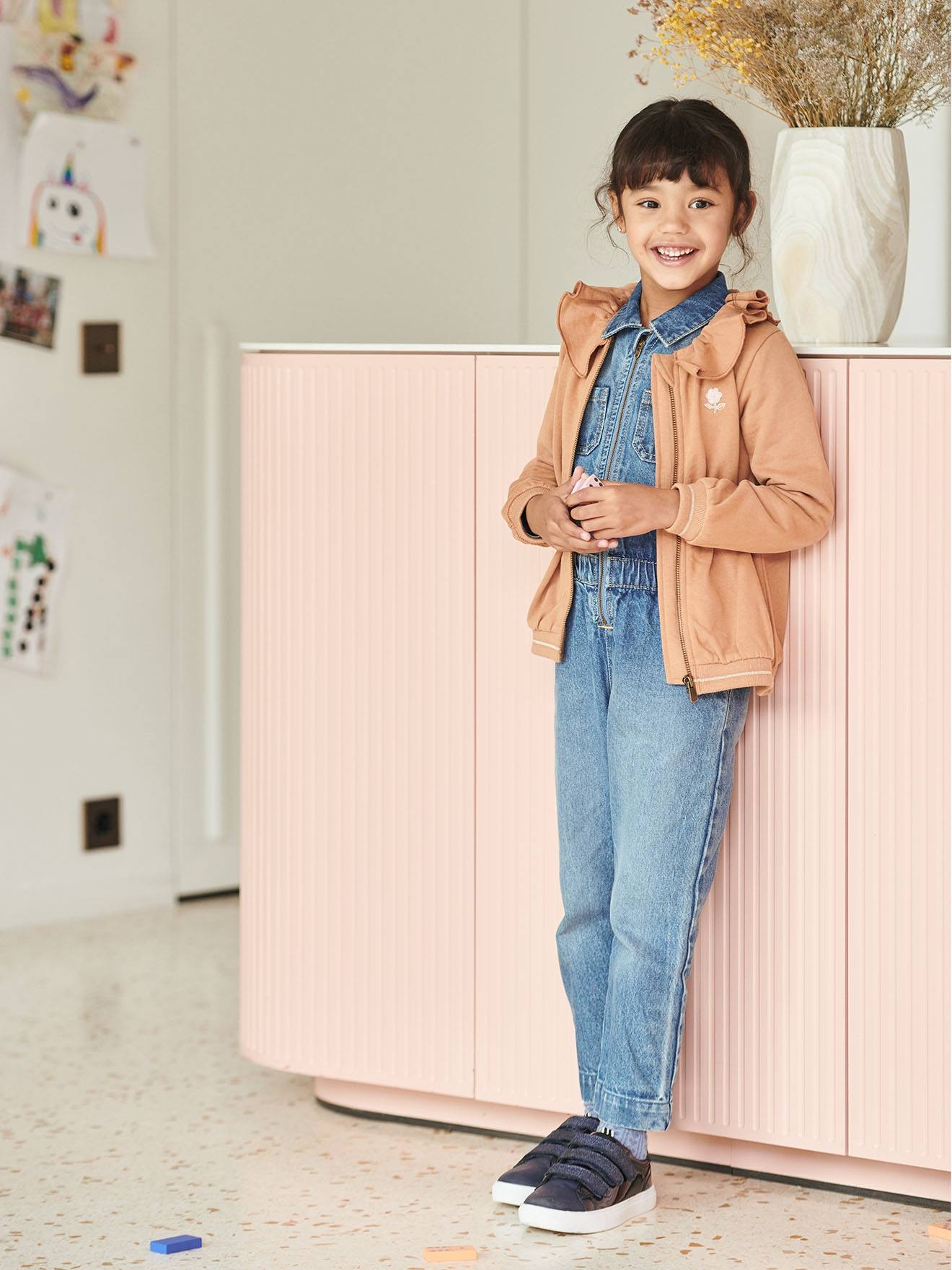 Denim Worker-Type Jumpsuit