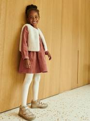 Girls-Corduroy Dress with Frilled Collar for Girls