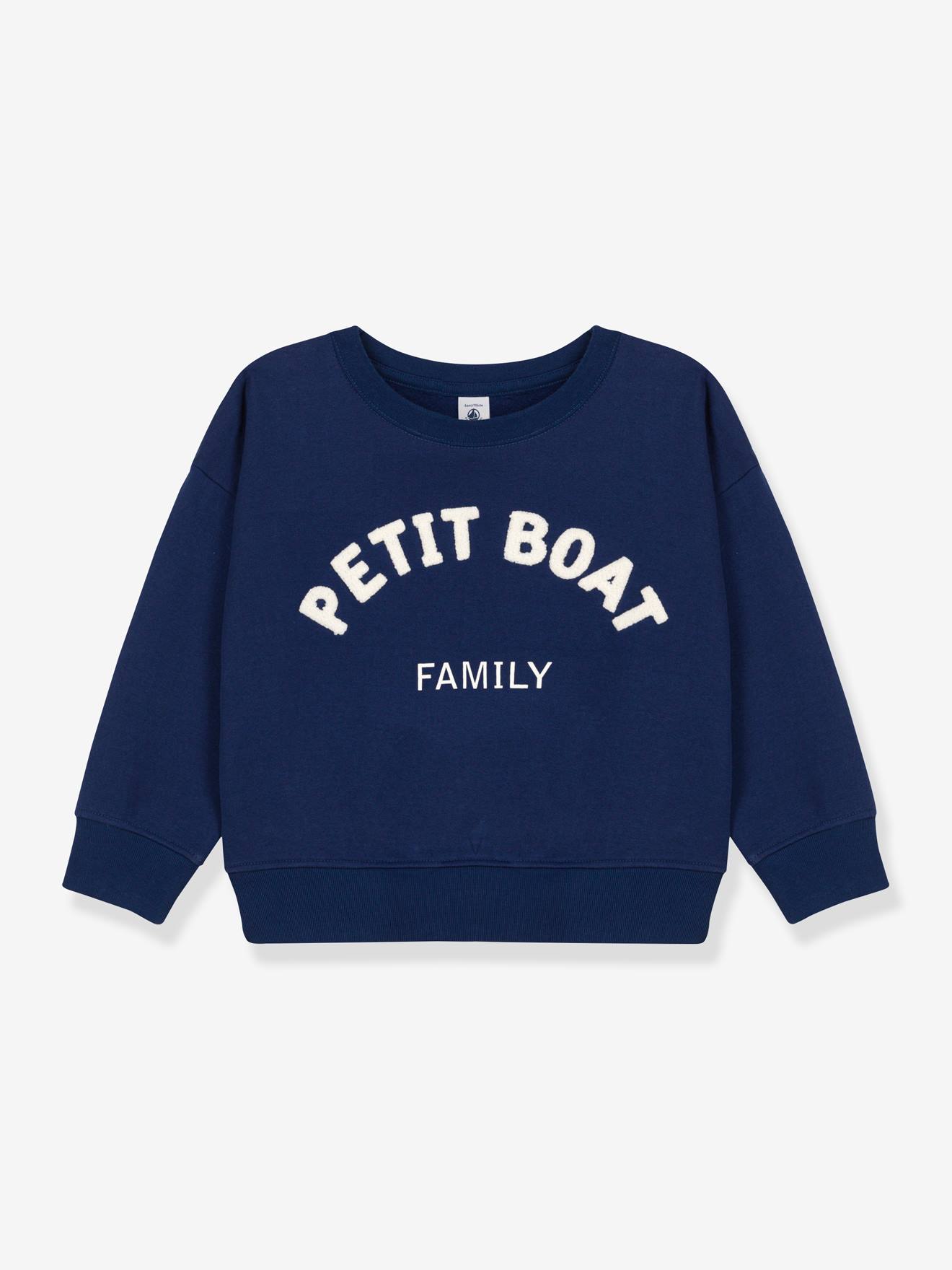 Sweatshirt in Organic Cotton Fleece for Children, by Petit Bateau blue