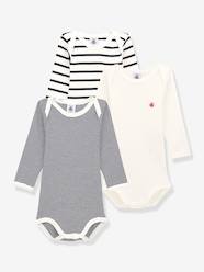 Baby-Pack of 3 Long Sleeve Bodysuits by Petit Bateau