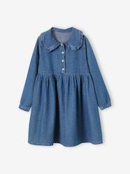 Denim Dress with Peter Pan Collar for Girls