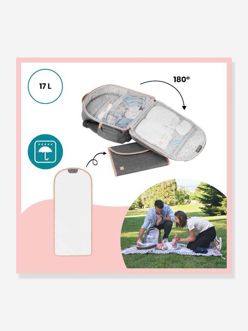 Baby Changing Backpack, Pyla by BABYMOOV grey, Nursery Vertbaudet