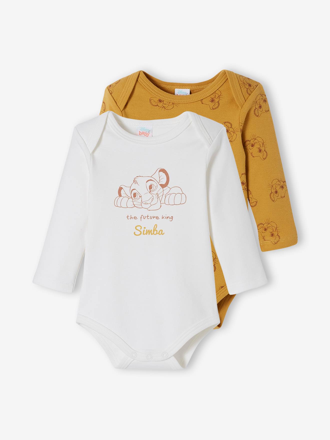 Pack of 2 Bodysuits, The Lion King by Disney(r), for Babies yellow dark solid with design