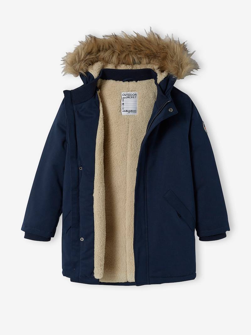 Hooded Parka with Sherpa Lining & Recycled Polyester Padding, for Boys ...