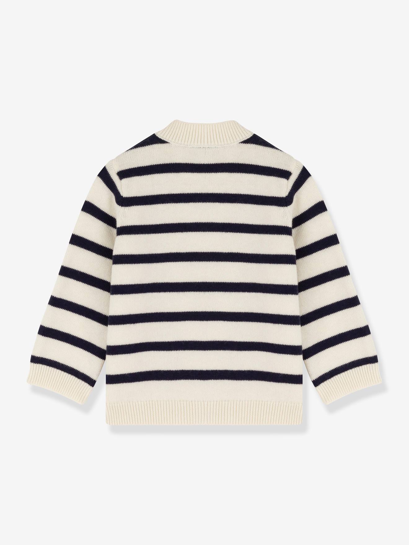 Blue white outlet striped jumper