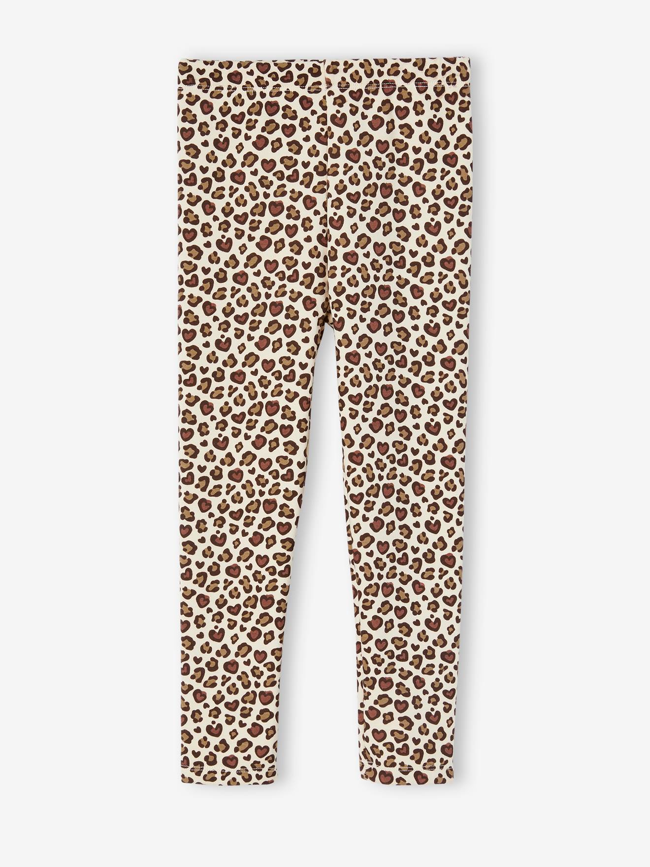 Girls Mix And Match Foil Leopard Print Knit Fleece-Lined Leggings 2-Pack