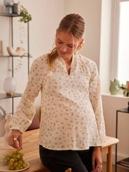 Printed Cotton Gauze Blouse, Maternity & Nursing Special